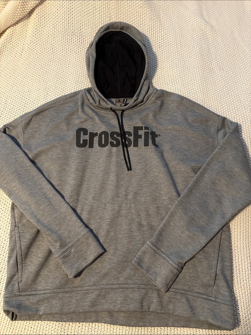 NOBULL Gray CrossFit Pullover Hoodie with Black Hood Lining